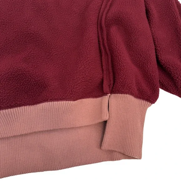 We The Free Cozy Camden Sweatshirt Fuzzy Fleece Mulberries Balloon Sleeve XS - Picture 4 of 8